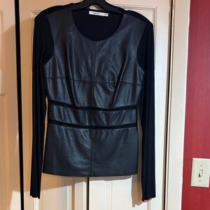 Bailey 44 Black Top with Faux Leather, M